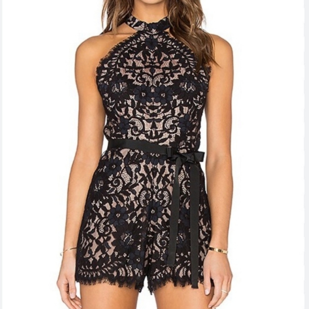 Alexis Black Lace Romper